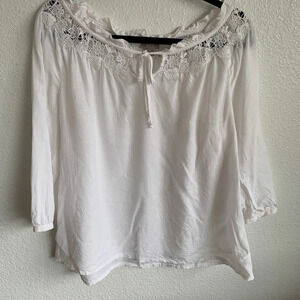 🩵 J Jill Peasant Top Cotton Lightweight Boho